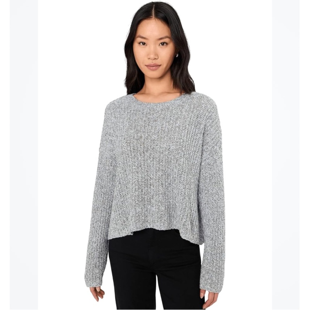 Eileen Fisher 100% Organic Peruvian Cotton Oversized Crew Neck Knit Sweater